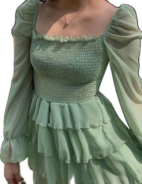 Cottagecore Outfit Ideas, Cottagecore Fashion Dresses, Green Cottagecore, Mint Green Aesthetic, Sage Green Dress, Cottagecore Outfits, Cottagecore Fashion, Cottagecore Dress, Dress Aesthetic