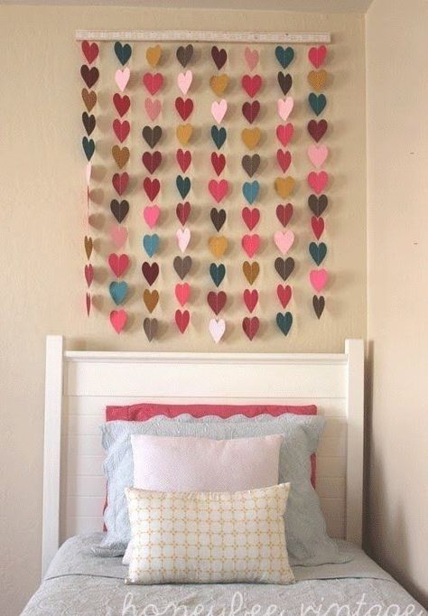 DIY-Childrens-Spaces Diy Wall Decor For Bedroom, Hiasan Bilik Tidur, Cute Wall Decor, Diy Wand, Decor Ikea, Diy Simple, Paper Wall Art