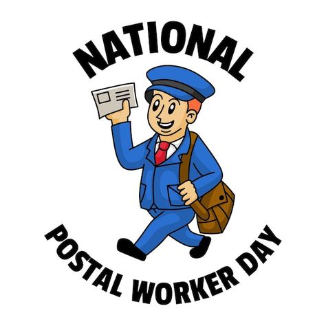 Cartoon mascot national postal worker da... | Premium Vector #Freepik #vector #mailman #postman #post-man #letter National Postal Workers Day, National Postal Worker Day, Post Man, Premium Vector Cartoon, Workers Day, Cartoon Mascot, Postal Worker, Vector Cartoon, Man Logo