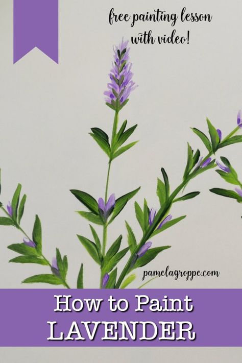 How to paint Lavender one stroke at a time in acrylics, easy and fun. #painting #acrylics #art #crafts Easy Step By Step Painting, Paint Lavender, Painting Lavender, How To Paint Flowers, Easy Flower Painting, Paint Flowers, Funny Paintings, Acrylic Painting Flowers, Acrylic Painting For Beginners