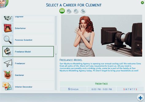 Sims 4 Ice Skating Career, Sims 4 Career Mods Model, Sims 4 Model Career Mod, Model Mod Sims 4, Sims 4 Part Time Jobs, Ts4 Career Mod, Sims 4 Cc Model Career, Sims 4 Modeling Career, Model Sims 4 Cc