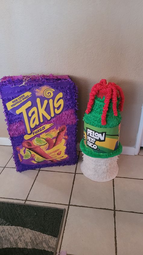 Unique Pinata Ideas, Cool Pinata Ideas, Takis Birthday Party Theme, Pinata Ideas For Teens, Piñata Designs, Mexican Piñatas, Pinatas Ideas, Pinata Ideas, Birthday Pinata