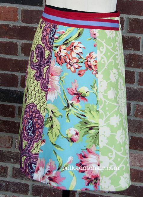 fat quarter wrap skirt How To Make A Wrap Skirt, Wrap Skirt Tutorial, Wrap Skirt Pattern, Long Wrap Skirt, Wrap Dress Pattern, Dress Patterns Free, Classy Lady, Skirt Tutorial, Sewing Tutorials Free