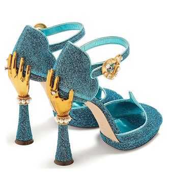 Bomb Product of The Day: Lexlyn Group's Dolce & Gabbana Sculpted Sandals - Fashion Bomb Daily Style Magazine: Celebrity Fashion, Fashion News, What To Wear, Runway Show Reviews Funky Shoes, Dolce Gabbana Shoes, Embellished Sandals, Shoes Blue, Unique Shoes, Fabulous Shoes, Gold Crystal, Blue Sandals, Heels Sandals