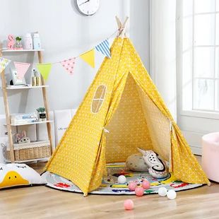 Playhouses, Wooden Playhouses & Kids Playhouses You'll Love | Wayfair.co.uk Playhouse For Boys, Indoor Teepee, Canvas Teepee Tent, Canvas Teepee, Teepee Play Tent, Indoor Kids, Tent Fabric, Kids Play Tent, Playhouse Outdoor