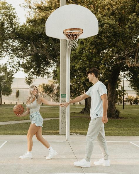 Love and basketball 🏀😍 @jakeandallison are the cutest! ❤️ loved working with you guys! #loveandbasketball #basketball #basketballplayer #basketballislife #basketballgame #basketballcouple #gprepost #authenticlovemag #unscriptedposingapp #collageableapp #couplesphotography #tampaphotographer #flphotographer #stpetephotographer #creativephotography Love And Basketball Photo Shoot, Couples Basketball Pictures, Couple Basketball Picture Ideas, Basketball Couple Aesthetic, Sport Couples Goals, Basketball Couple Pictures, Nba Wife Aesthetic, Basketball Engagement Photos, Love And Basketball Movie