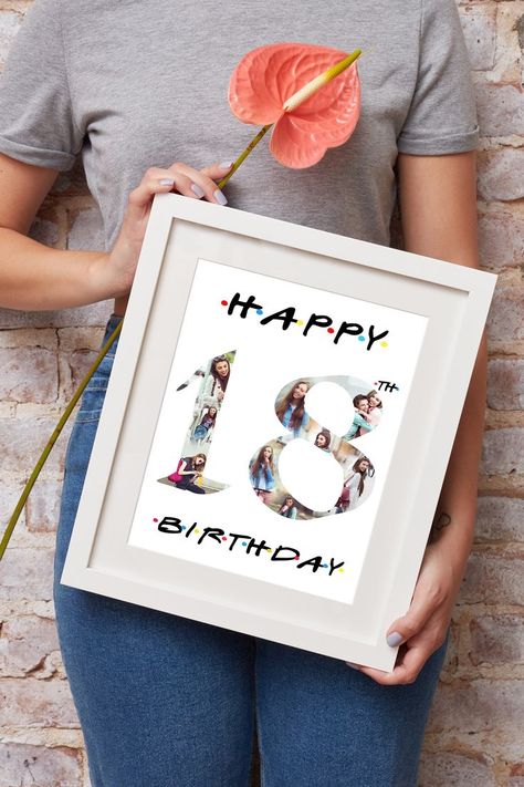 College Kit, Anniversary Photo Collage, Birthday Photo Collage, 18th Anniversary, Birthday Letter, Eighteenth Birthday, Photo Collage Gift, Birthday Collage, Anniversary Photo