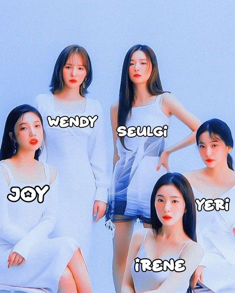 Redvelvet Group Photo, Red Velvet Group Photo With Names, Red Velvet Members Names, Red Velvet Group Photo, Red Velvet Group, Red Velvet Members, Group Photo, Kpop Idols, Group Photos