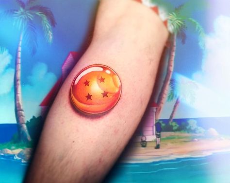 Dragon Ball Tattoos, Dbz Tattoo, Kame House, Pikachu Tattoo, Her Tattoo, Gamer Tattoos, Ball Tattoo, One Tattoo, Chicano Style