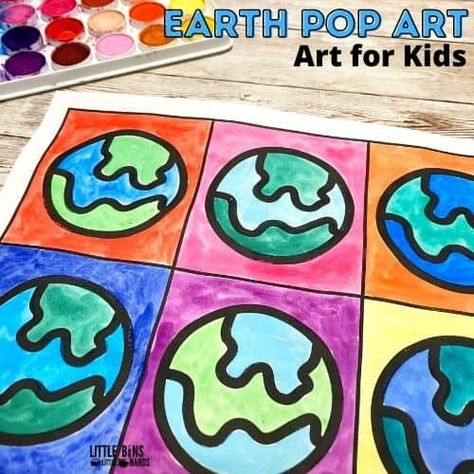 Famous Artists For Kids - Little Bins for Little Hands Easy Mixed Media Art, What Is Pop Art, Earth Day Art, Pop Art Flowers, Warhol Pop Art, Kid Friendly Art, Creative Art Activities, Popsicle Art, Kindergarten Art Lessons