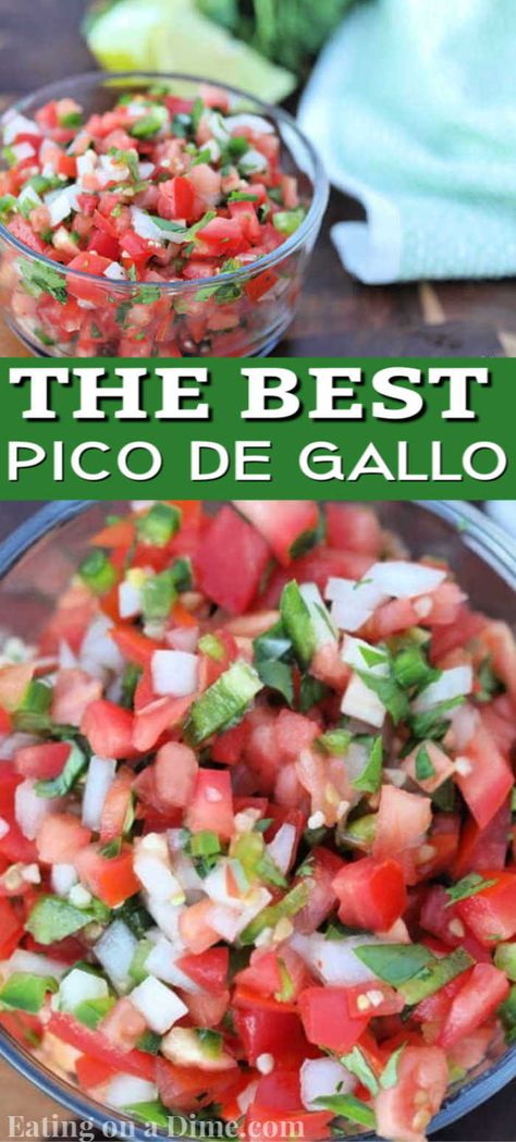 Best Pico De Gallo Recipes, Crockpot Chicken Tacos Recipes, Pico Recipe, Best Salsa Recipe, Fresh Salsa Recipe, Salsa Guacamole, Homemade Salsa Recipe, Mexican Chicken Recipes, Meat Appetizers