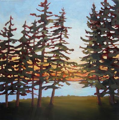 Nicki Ault: Last Light By Ski Beach, Waskesiu Pine Tree Drawing Pencil, Abstract Pine Tree, Pine Tree Drawing, Pencil Artists, Pine Tree Painting, Tree Abstract, Tree Drawings Pencil, Art Quilting, Watercolor Artists