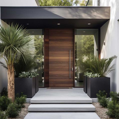 How to Create a Welcoming Simple House Entrance Design • 333+ Images • [ArtFacade] Modern Front Entrance Ideas, Front Porch Design Entrance, Front Door Entrance Exterior, Home Entrance Outside, Front Entrance Exterior, Entrance Doors Modern, House Entrance Design, House Entrance Doors, Modern Front Porches