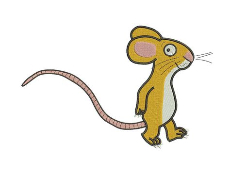 The Gruffalo Mouse Embroidery Design Gruffalo Pictures, Embroidery Mouse, Gruffalo Mouse, Gruffalo Characters, Gruffalo Activities, Mouse Applique, Mouse Embroidery, Kids Embroidery, Julia Donaldson