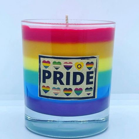 We love these layered Pride candles now available online at surreyshop.co.uk .... Check more at PrettyTikTok.com Pride Candles, Our Love, Uk Shop, Shot Glass, Candles, Tableware, Glass