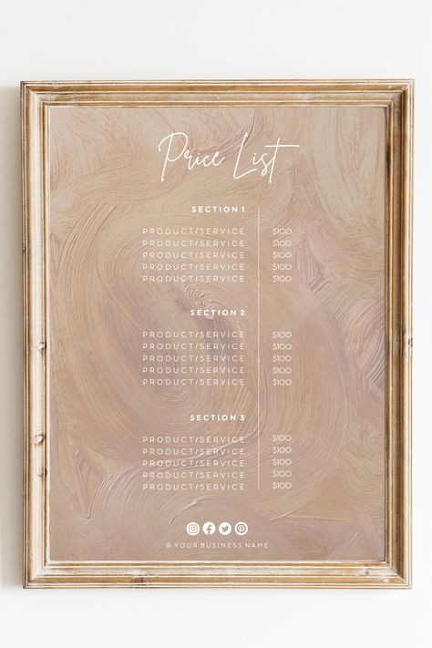 Hairstylist Service List, Salon Price List Design, Tax Checklist, Beauty Salon Price List, Price List Design, Salon Price List, Price List Template, List Design, List Template