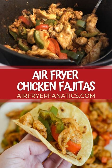 Make dinner in minutes with these Air Fryer Chicken Fajitas, they are a great Ninja Foodi Recipe too! If you make this in the Ninja Foodi, it will be made using the Air Crisp function. This makes for an amazing weekday dinner! Recipe For Air Fryer Chicken, Air Fryer Chicken Fajitas, Chicken Fajitas Recipe, Recipe For Air Fryer, Freezer Cooking Recipes, Homemade Fajita Seasoning, Fajitas Recipe, Chicken Fajita Recipe, Weekday Dinner