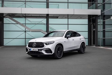 The slope-backed SUVs enter a new generation with sportier looks, and the powerful GLC63 S model is now a 671-hp plug-in hybrid. Mercedes Benz Glc Coupe, Glc Coupe, Winter Driving, Mercedes Benz Glc, Compact Cars, Sell Car, Mercedes Benz Amg, Bmw M4, Automobile Industry