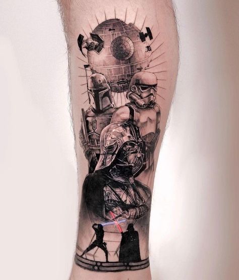 Star Wars World, Star Wars Tattoo Sleeve, Darth Vader Tattoo, Fallout Tattoo, Spiderman Tattoo, Batman Tattoo, Flower Wrist Tattoos, Movie Tattoo, Movie Tattoos