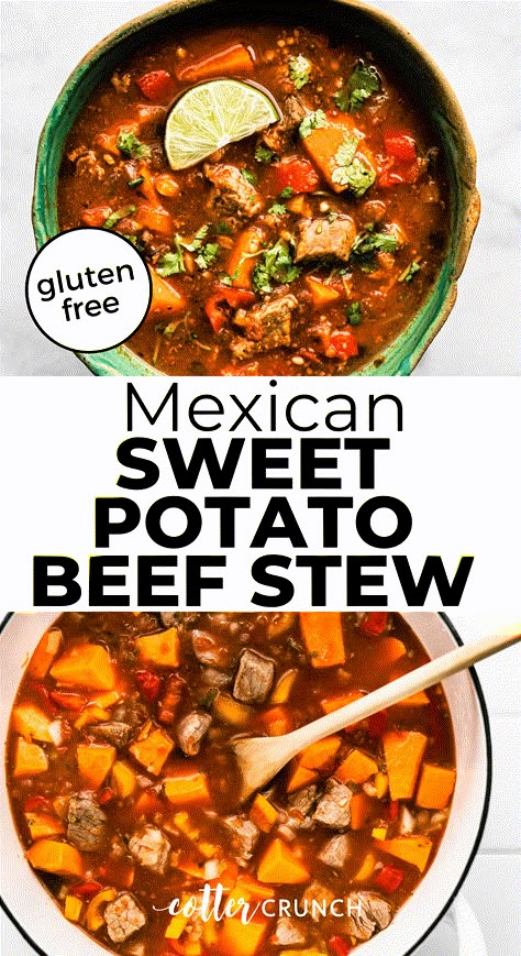 Sweet Potato Beef Stew, Mexican Sweet Potato, Beef Stew Slow Cooker, Mexican Beef Stew, Stew Slow Cooker, Mexican Sweet Potatoes, Slow Cooker Recipes Beef Stew, Venison Stew, Stew Meat Recipes