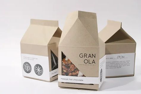 Milk Carton Design Ideas, Creative Cereal Packaging Design, Granola Box Packaging, Cereal Packaging Design Ideas, Granola Packaging Ideas, Text Compliments, Granola Packaging Design, Food Packing Design, Packing Design Ideas