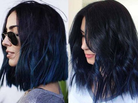 Blueish Black Hair, Black Hair Fair Skin, Black Hair Short, Black Hair Tips, Midnight Blue Hair, Hair Fair, Blue Black Hair, Fair Skin, Hair Short