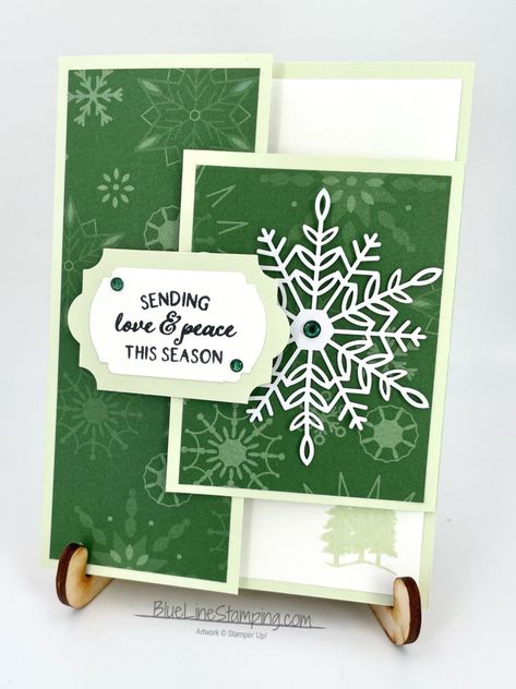 Su Peaceful Deer Cards, Wonderful Snowflakes Stampin Up Cards, Stampin Up Wonderful Snowflakes, Peaceful Prints Dsp Stampin Up Cards, Deer Stamp, Stick Figure Family, Birthday Cheers, Snowflake Cards, Sending Love