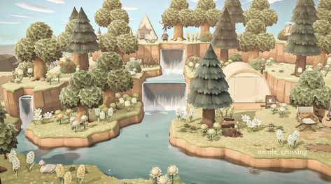 Acnh Campsite Ideas, Animal Crossing Campsite Ideas, Acnh Cottage Core, Campsite Animal Crossing, Animal Crossing Campsite, Acnh Campsite, Ac Aesthetic, Cottagecore Animal Crossing, Motif Acnl