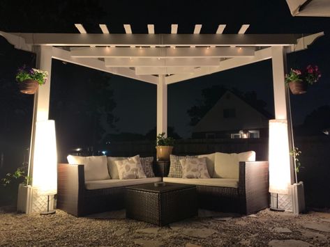 AmazonSmile: Alcove 8' x 8' Corner Vinyl Pergola: Garden & Outdoor Corner Patio Pergola, Corner Canopy Outdoor, Corner Patio Cover, Triangle Gazebo Corner Pergola, Corner Pergola On Deck, Corner Gazebo Ideas Backyard, Outdoor Corner Patio Ideas, Corner Pergola With Roof, Corner Pergola Patio Ideas