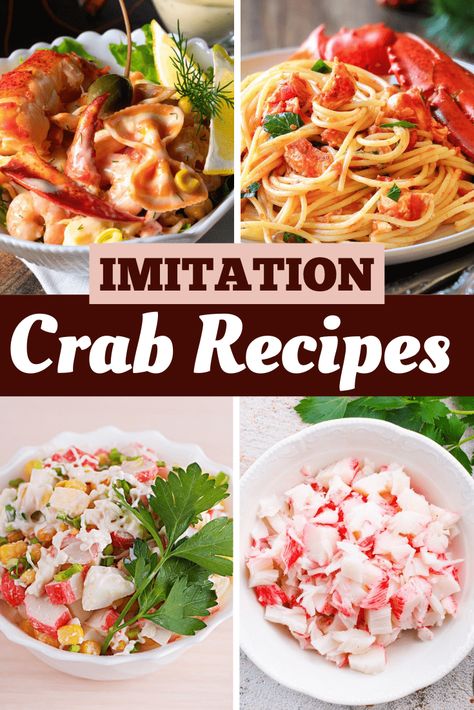 Transform your imitation crab into a seafood feast with these 16 delicious recipes. From crab salad to crab cakes, these imitation crab recipes will give you a seafood fix! Immigration Crab Recipes, Louis Kemp Crab Delights Recipes, Crabmeat Recipes, Immitation Crab Recipes, Creamy Crab Soup, Recipes For Seafood, Seafood Salads, Crab Pasta, Crab Salad Recipe