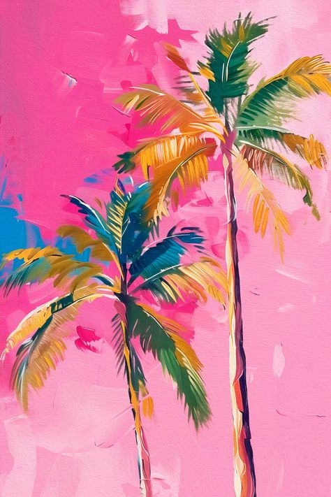 Peintures Palmiers colorés N° s38781- acheter dans la boutique en ligne Uwalls. Matériaux écologiques. Bas prix. Livraison rapide dans toute la France Tropical Mural Art, Tropical Art Painting, Tropical Painting Ideas, Palm Tree Painting, Art Mini Toile, Art Plage, Tropical Painting, Palm Trees Painting, Palm Tree Art