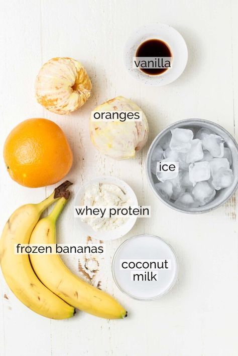 Recipe For Orange Julius, Dairy Free Orange Julius, Healthy Orange Smoothie Recipes, Protein Orange Julius, Orange Julius Protein Shake, Vegan Orange Julius, Healthy Orange Julius, Easy Orange Julius Recipe, Healthy Orange Julius Recipe