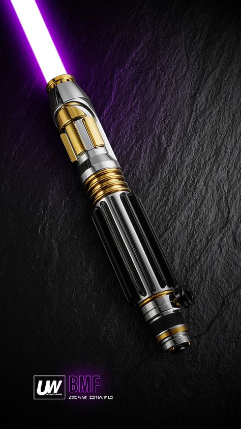 Ultimate Works BMF Neopixel Lightsaber with crystal reveal. Available from The Pach Store. #saberlife #lightsaber #macewindu #jedi White Lightsaber, Mace Windu Lightsaber, Neopixel Lightsaber, Lightsaber Tattoo, Marines Corps, Sabre Laser, Lightsaber Hilt, Mace Windu, Star Wars Light Saber