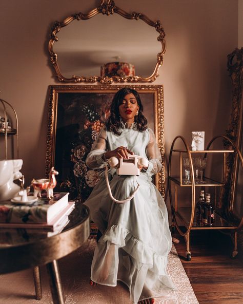 Southern Belle Aesthetic, Debut Photoshoot, Party Photoshoot, Vintage Black Glamour, Black Femininity, Photoshoot Themes, My Space, Southern Belle, Black Excellence