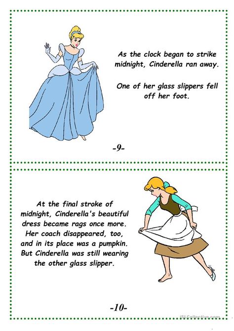 Cinderella (a fairy tale) - English ESL Worksheets for distance learning and physical classrooms Cinderella Story For Kids, Cinderella Fairy Tale, Reading Cards, Short Stories For Kids, Reading Practice, Preschool Art Activities, Reading Worksheets, Teaching Jobs, Kids Story Books