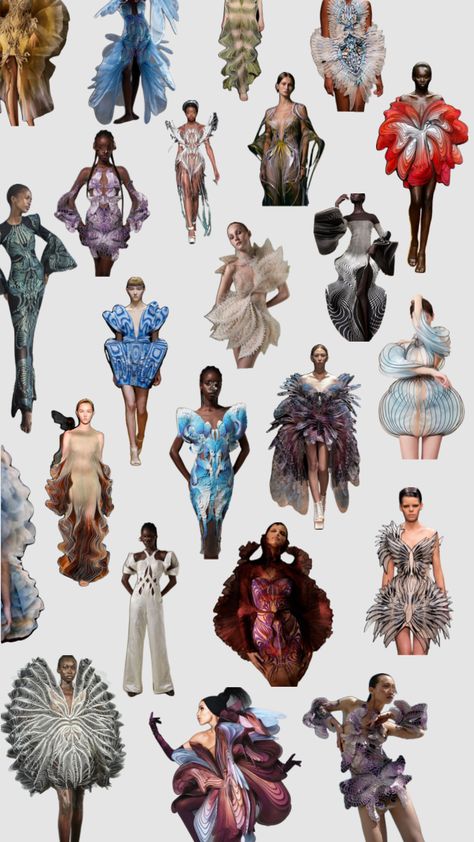 Iris van Herpen :) Iris Van Herpen 2023, Iris Van Herpen Aesthetic, Irish Van Herpen, Iris Van Herpen Inspiration, Iris Van Herpen Earthrise, Iris Van Herpen Meta Morphism, Iris Van Herpen Sketchbook, Iris Van Herpen Cathedral Dress, Iris Van Herpen 2022