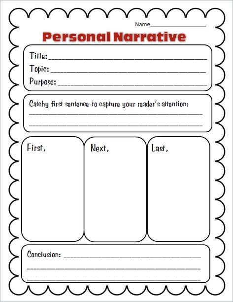 Graphic Organizers for Personal Narratives | Scholastic Narrative Graphic Organizer, Personal Narrative Graphic Organizer, Free Graphic Organizers, Personal Narrative Writing, 3rd Grade Writing, 2nd Grade Writing, Friends Time, 1st Grade Writing, 4th Grade Writing