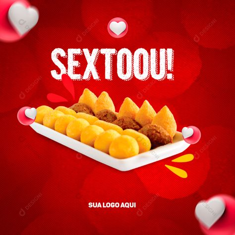 Sextou Com Salgados Social Media PSD Editável [download] - Designi Food Graphic Design, Brand Guide, Menu Restaurant, Gummy Candy, Pops Cereal Box, Cereal, Social Media, Graphic Design, Marketing