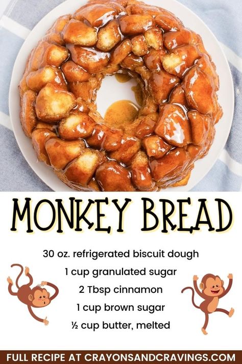 Daycare Treats, Homemade Monkey Bread, Bubble Bread, Baked Desserts, Rolls Easy, Florida Trip, Easy Baking Recipes Desserts, Bread Recipes Sweet, Monkey Bread