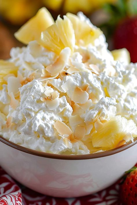 Hawaiian Coconut Fluff, Hawaiian Pineapple Fluff, Hawaiian Pineapple Coconut Fluff, Pineapple Coconut Fluff, Creamy Salads, Green Fluff, Refrigerator Desserts, Pineapple Fluff, Pineapple Dream