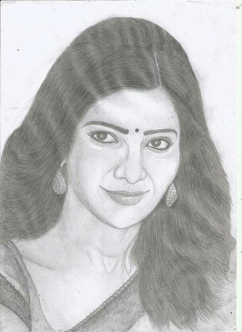 Sketch of Samantha. I know I'm bad in doing sketch but I tried to express my love. You should try this. Samantha Drawing, Pretty Zinta, Pencil Drawing Pictures, Pencil Drawing Ideas, Digital Painting Photoshop, Sketch Images, Samantha Ruth Prabhu, Pencil Drawing Images, Samantha Pics