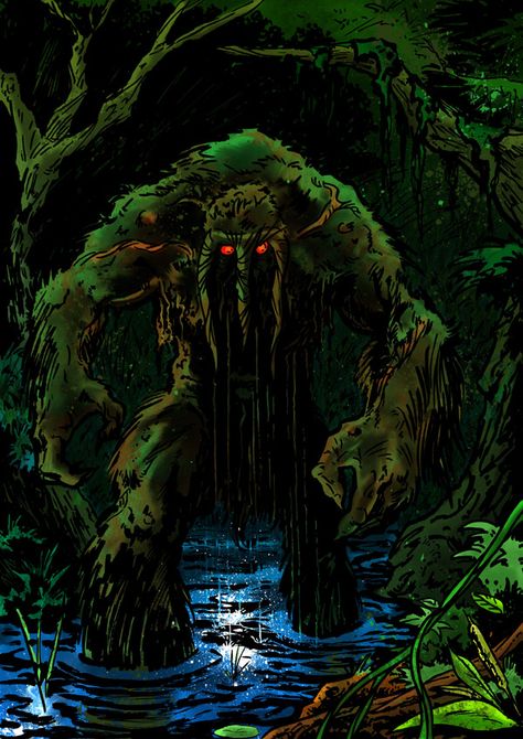 Man-Thing (Ted Salis)                                                                    Marvel Comics Man Thing Marvel Comics, Man Thing Marvel Art, Hulk Villains, Marvel Monsters, Marvel Horror, Marvel Magazine, Midnight Suns, Thing Marvel, Marvel Comics Artwork