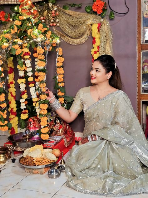 Haritalika Teej Pooja by Sudeepti Haritalika Teej, Hartalika Teej, Krishna Dress, Krishna, Quick Saves