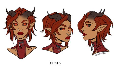 Tiefling Hairstyles, Alien Races, Head Shots, Fantasy Races, Angels And Demons, Creature Concept, A Series, Hair Ideas, Cool Hairstyles