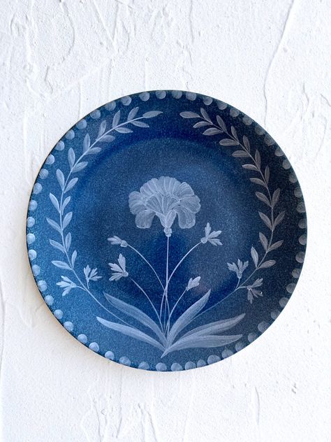 Lapis Porcelain Bloom Dinner Plate by Marie Daage – theARKelements Limoges Porcelain Plates, Ceramic Designs, Color Me Mine, Book Pillow, Glaze Paint, Hand Painted Plates, Vintage Barware, Porcelain Plates, Pottery Painting