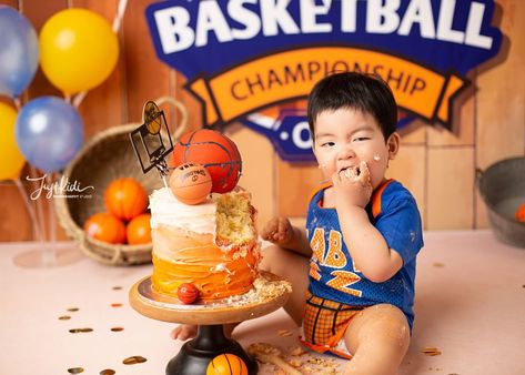 Basketball Cake Smash Photo Theme One Year Photography Session Baby Boy. Sydney award winning Top 10 Newborn Baby Photography Studio... The post Basketball Theme Cake Smash One Year Photo Shoot with Jade Family appeared first on JustKidi Photography Studio. Basketball Theme Cake, One Year Photo Shoot, One Year Photography, Basketball Birthday Invitations, Photo Theme, Basketball Theme Party, Basketball Cake, Baby Cake Smash, Baby Boy 1st Birthday Party