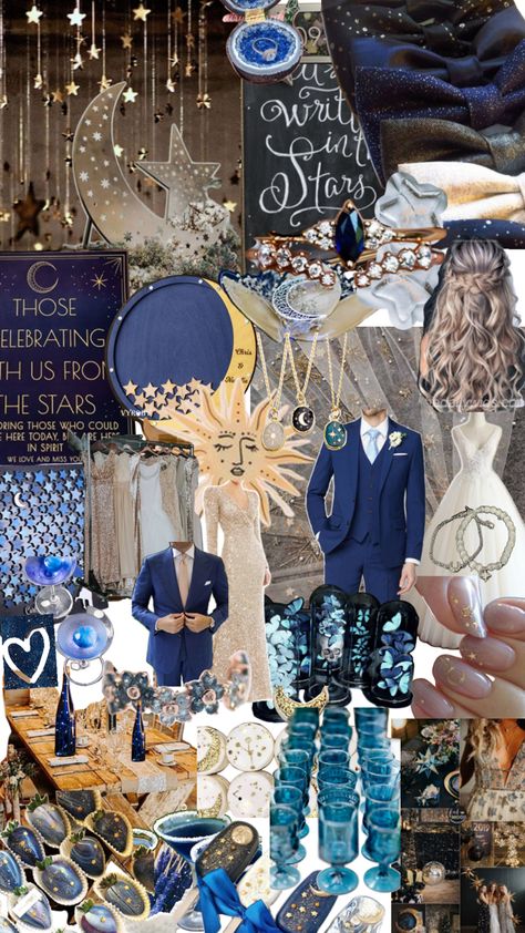 Gold Celestial Wedding, Celestial Wedding, Wedding Planner, Navy, Gold