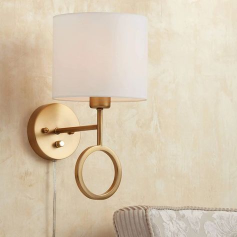 Best Affordable Lighting From Amazon | 2019 | POPSUGAR Home Plug In Wall Lamp, White Light Fixture, Drop Ring, Wall Lamp Design, Brass Wall Lamp, Modern Wall Lamp, Wall Mounted Lamps, Drum Lampshade, Led Wall Lamp