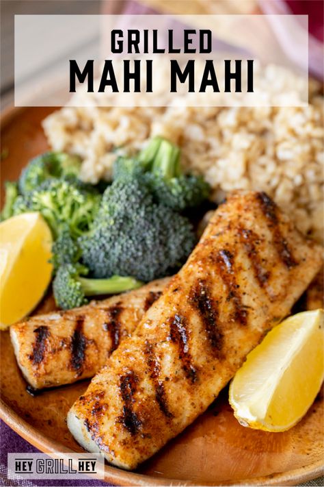 Coated with a blackened seasoning and grilled to perfection, this Grilled Mahi Mahi is an amazingly delicious piece of fish that is simple, satisfying, and ready in under 30 minutes! Mahi Mahi Recipes Baked, Camp Chef Recipes, Grilled Mahi Mahi, Mahi Mahi Recipes, Hey Grill Hey, Grilled Seafood Recipes, Fish Dinner Recipes, Blackened Seasoning, Seafood Entrees