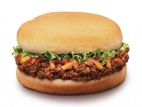 Taco Bell Bell Beefer Sweet Sloppy Joes, Taco John's, Discontinued Food, Taco Bell Mexican Pizza, Taco Burger, Burger Places, Fast Food Items, Vegan Fast Food, Burger Sliders